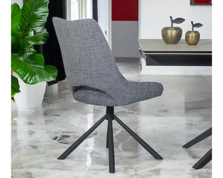 Chaise de repas pivotante en tissu grise - viadurini - souffle d'intérieur