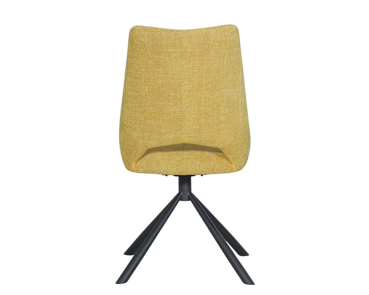 Chaise de repas pivotante en tissu jaune - viadurini - souffle d'intérieur