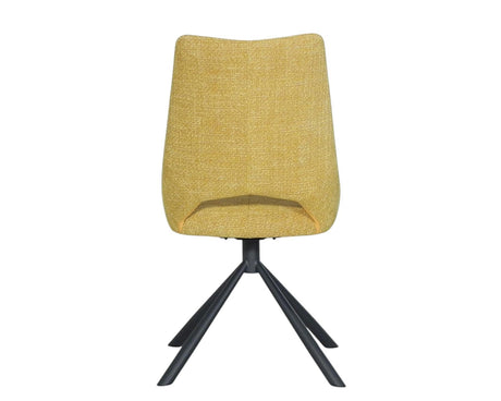 Chaise de repas pivotante en tissu jaune - viadurini - souffle d'intérieur