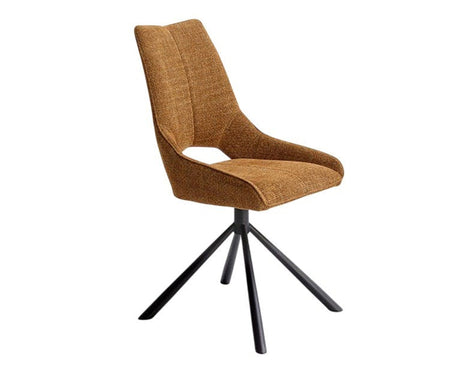 Chaise de repas pivotante en tissu terracotta - viadurini - souffle d'intérieur