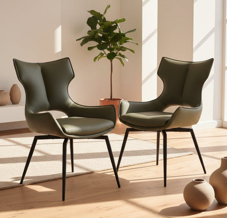 chaise de salle à manger pivotante en cuir confortable - Lievens Cabanel