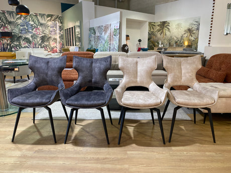 chaise lievens velours pivotante de salle a manger