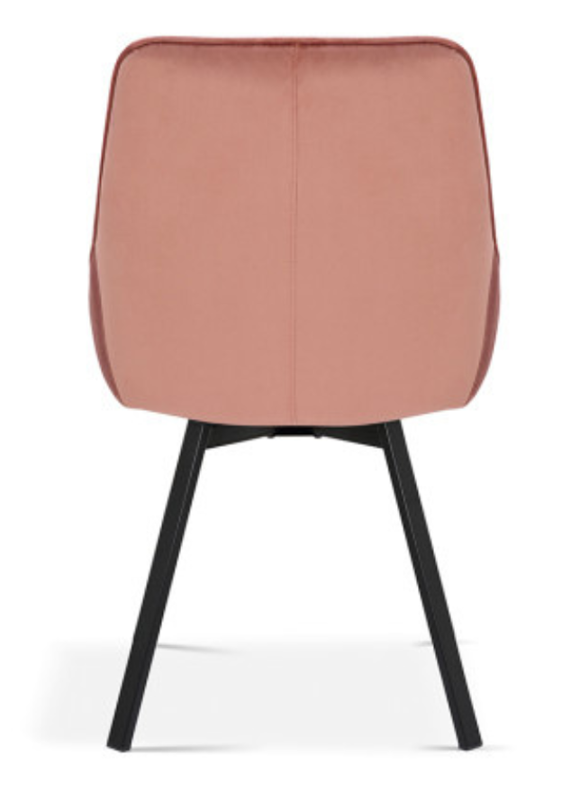 Chaise velours rose design pivotante de salle a manger - Matt