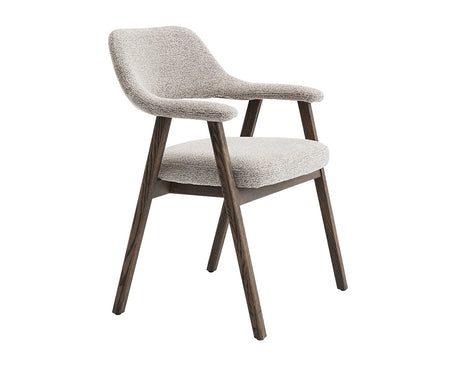 Chaise salle à manger Corail – tissu sable – vue 3/4