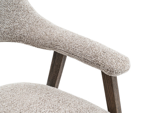 Zoom accoudoir – Corail – tissu sable