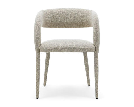 Chaise salle à manger en tissu bouclette design - Souffle d'intérieur
