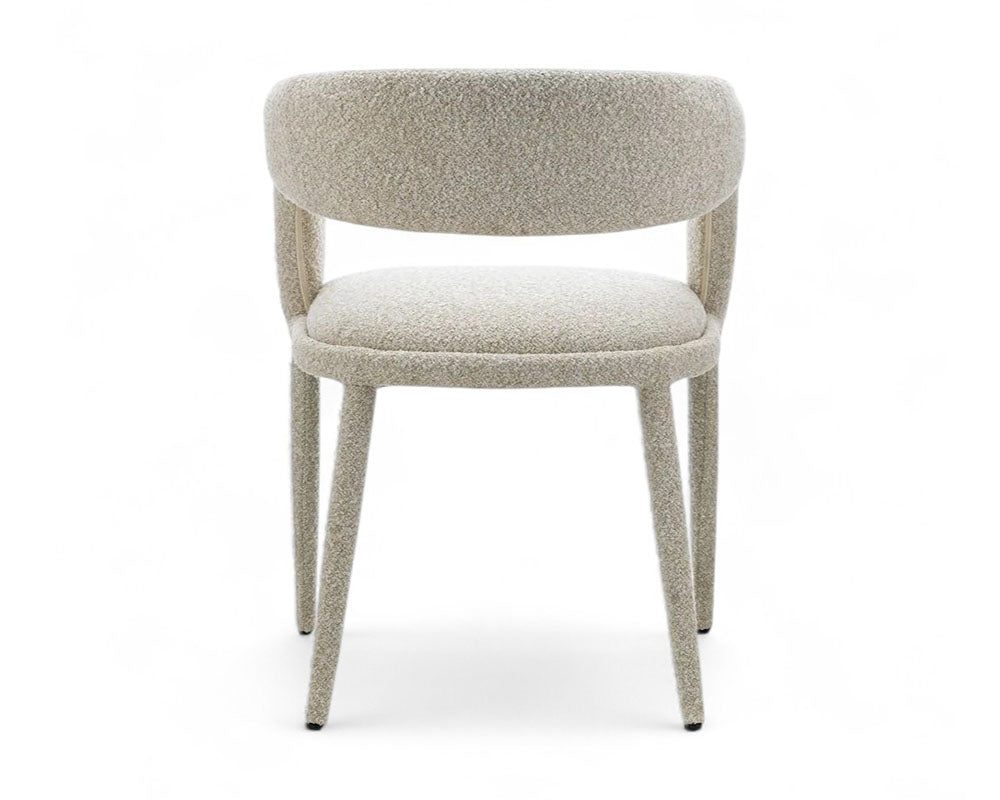 Chaise salle à manger en tissu bouclette design - Souffle d'intérieur