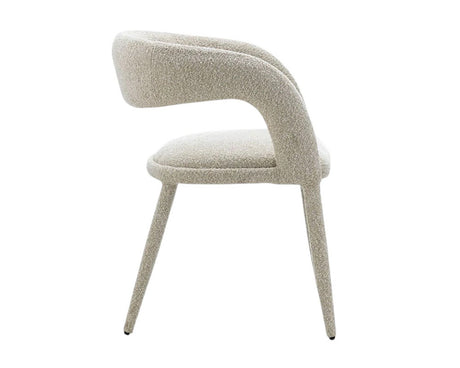 Chaise salle à manger en tissu bouclette design - Souffle d'intérieur