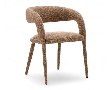 Chaise salle à manger en tissu bouclette design - Souffle d'intérieur