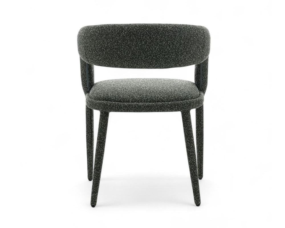 Chaise salle à manger en tissu bouclette design - Souffle d'intérieur