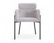 Chaise salle à manger en tissu chiné beige - Rousseau - Souffle d'intérieur