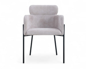 Chaise salle à manger en tissu chiné beige - Rousseau - Souffle d'intérieur