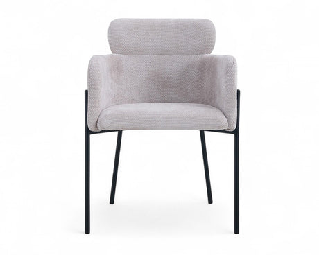 Chaise salle à manger en tissu chiné beige - Rousseau - Souffle d'intérieur