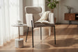 Chaise salle à manger en tissu chiné beige - Rousseau - Souffle d'intérieur