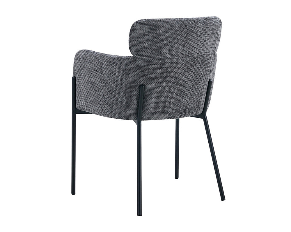 Chaise salle à manger en tissu chiné gris - Rousseau - Souffle d'intérieur