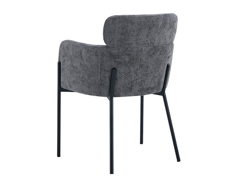 Chaise salle à manger en tissu chiné gris - Rousseau - Souffle d'intérieur