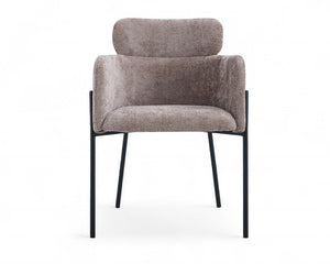 Chaise salle à manger en tissu chiné sable - Rousseau - Souffle d'intérieur