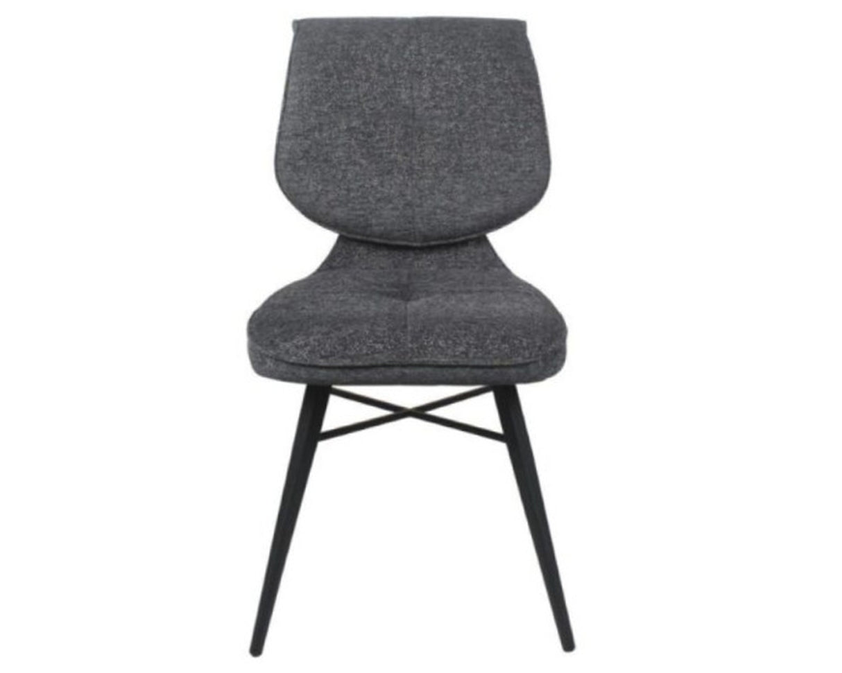 Chaise de repas fixe moelleux en tissu anthracite - meuble jem - Souffle d'intérieur