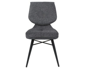 Chaise de repas fixe moelleux en tissu anthracite - meuble jem - Souffle d'intérieur