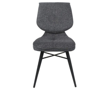 Chaise de repas fixe moelleux en tissu anthracite - meuble jem - Souffle d'intérieur