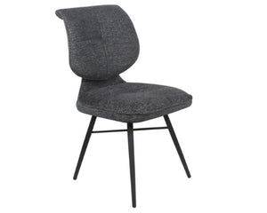 Chaise de repas fixe moelleux en tissu anthracite - meuble jem - Souffle d'intérieur