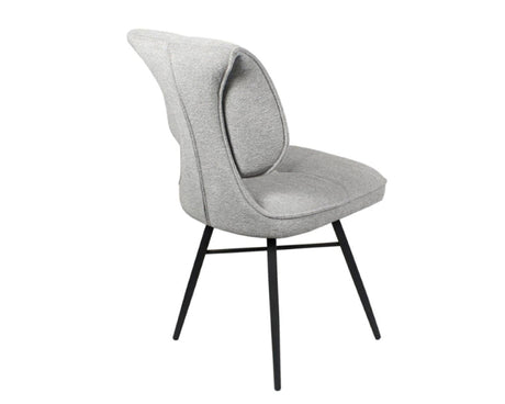 Chaise de repas fixe moelleux en tissu grise - meuble jem - Souffle d'intérieur