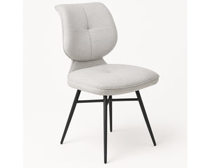 Chaise de repas fixe moelleux en tissu grise - meuble jem - Souffle d'intérieur