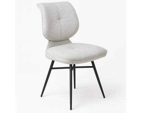 Chaise de repas fixe moelleux en tissu grise - meuble jem - Souffle d'intérieur