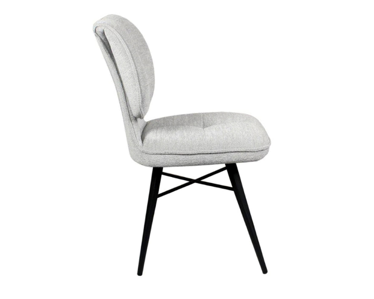 Chaise de repas fixe moelleux en tissu grise - meuble jem - Souffle d'intérieur