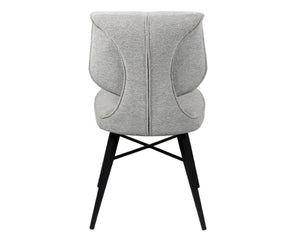 Chaise de repas fixe moelleux en tissu grise - meuble jem - Souffle d'intérieur
