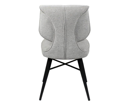 Chaise de repas fixe moelleux en tissu grise - meuble jem - Souffle d'intérieur