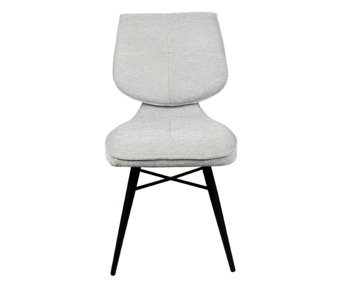 Chaise de repas fixe moelleux en tissu grise - meuble jem - Souffle d'intérieur