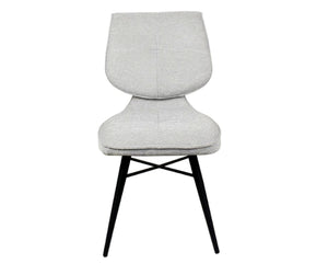 Chaise de repas fixe moelleux en tissu grise - meuble jem - Souffle d'intérieur