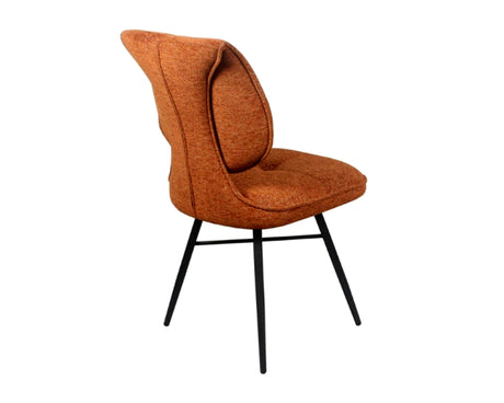 Chaise de repas fixe moelleux en tissu terracotta - meuble jem - Souffle d'intérieur
