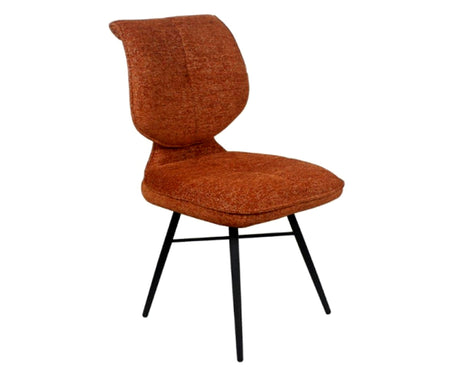 Chaise de repas fixe moelleux en tissu terracotta - meuble jem - Souffle d'intérieur
