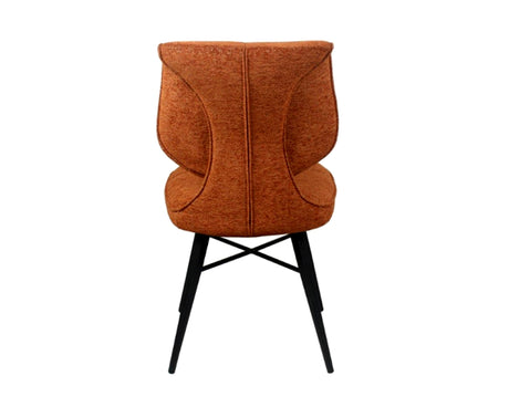 Chaise de repas fixe moelleux en tissu terracotta - meuble jem - Souffle d'intérieur
