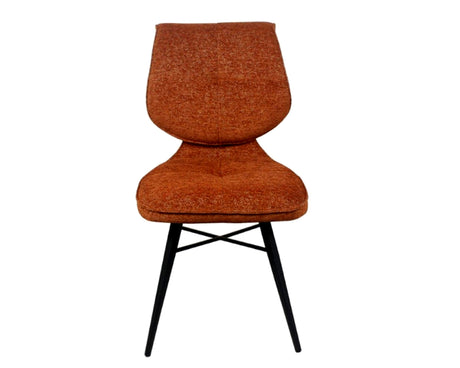 Chaise de repas fixe moelleux en tissu terracotta - meuble jem - Souffle d'intérieur