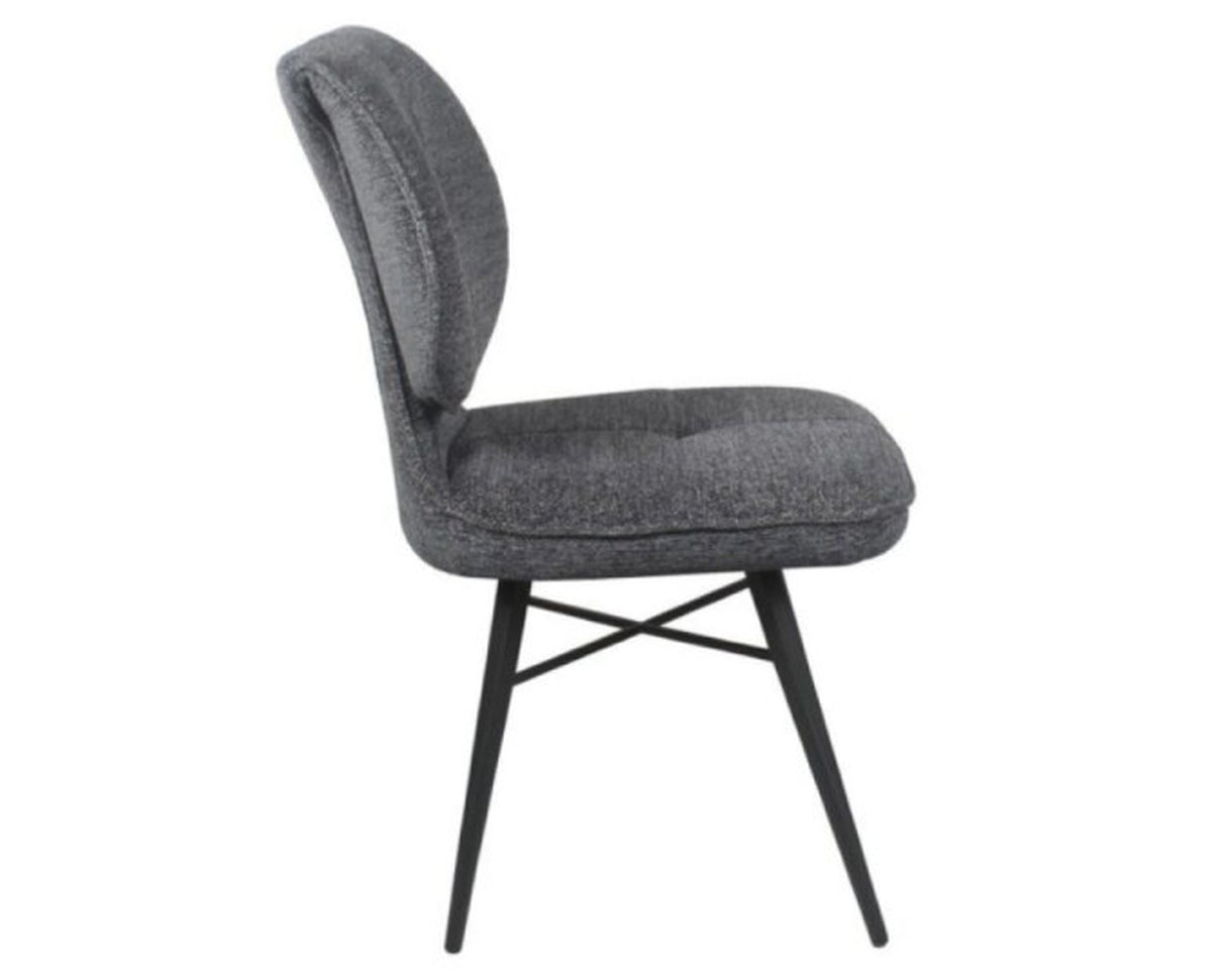 Chaise de repas fixe moelleux en tissu anthracite - meuble jem - Souffle d'intérieur