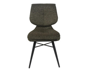 Chaise de repas fixe moelleux en tissu vert - meuble jem - Souffle d'intérieur