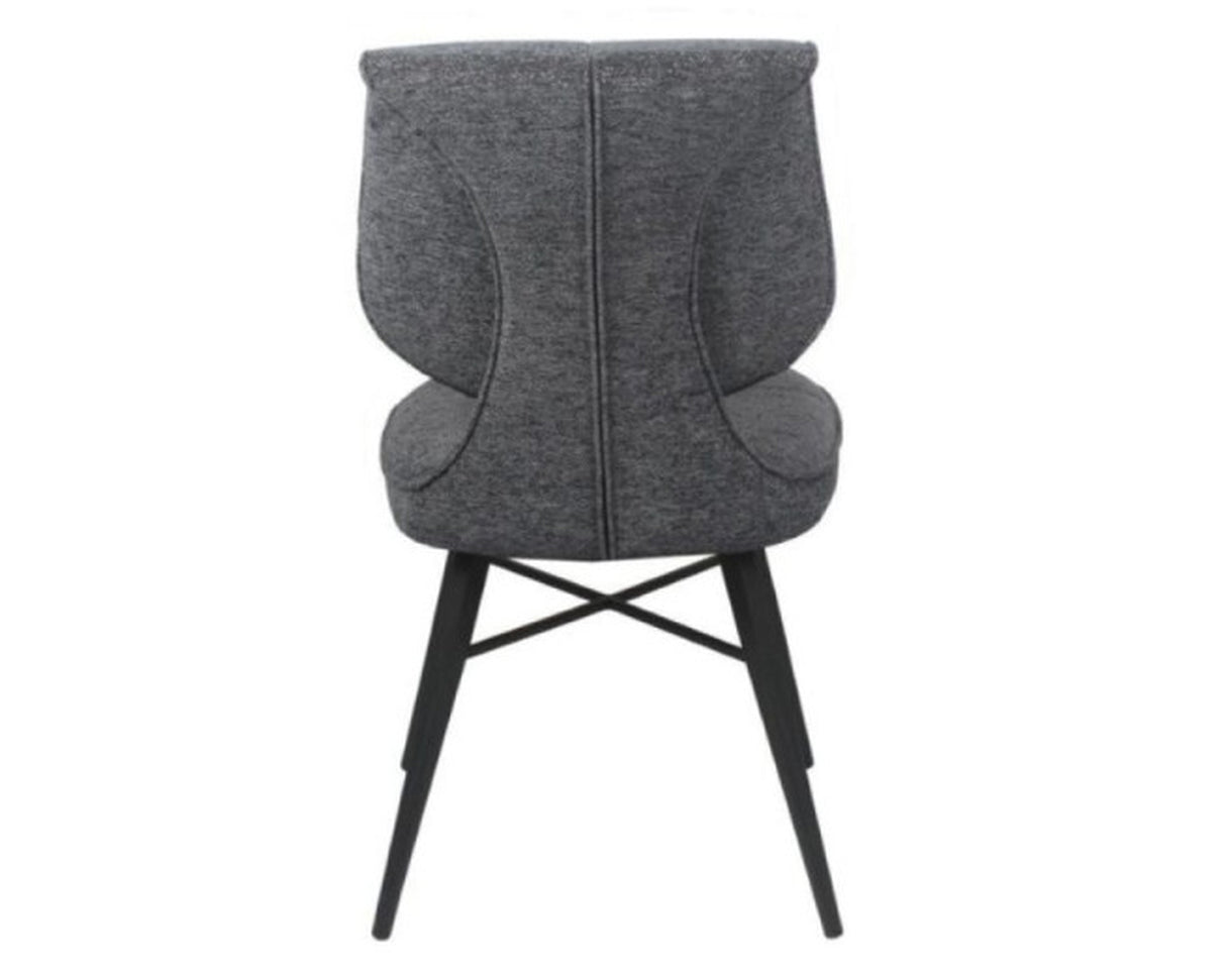 Chaise de repas fixe moelleux en tissu anthracite - meuble jem - Souffle d'intérieur