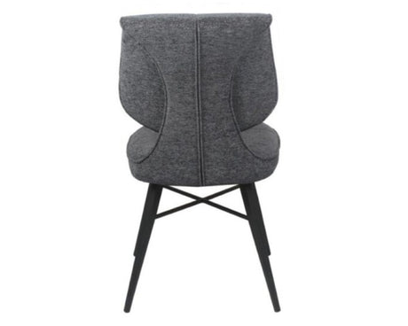 Chaise de repas fixe moelleux en tissu anthracite - meuble jem - Souffle d'intérieur