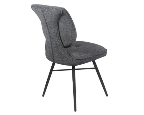 Chaise de repas fixe moelleux en tissu anthracite - meuble jem - Souffle d'intérieur