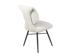 Chaise de repas fixe moelleux en tissu beige - meuble jem - Souffle d'intérieur