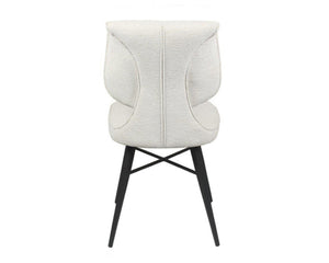 Chaise de repas fixe moelleux en tissu beige - meuble jem - Souffle d'intérieur