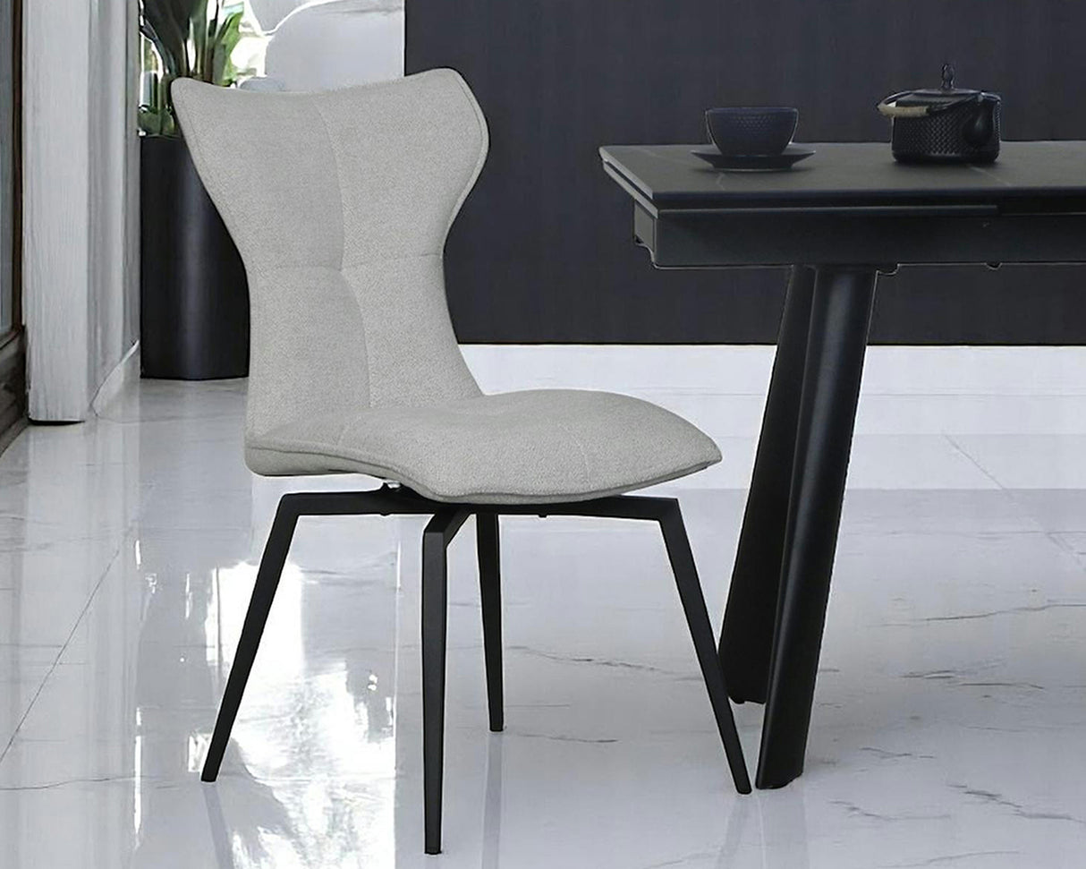 Chaise de repas pivotante en velours beige - pierimport - Souffle d'intérieur