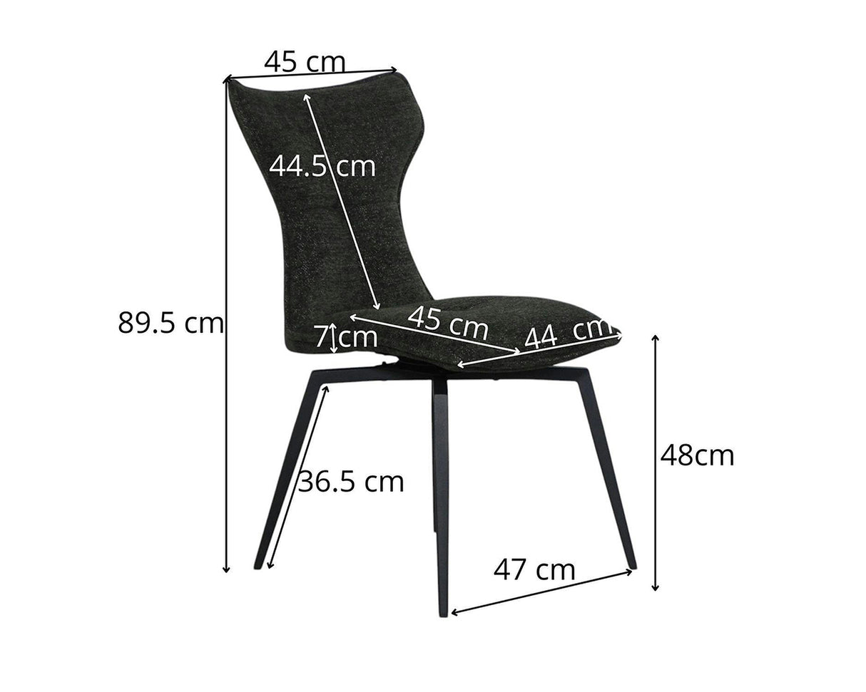 Dimension chaise de repas pivotante en velours - pierimport - Souffle d'intérieur