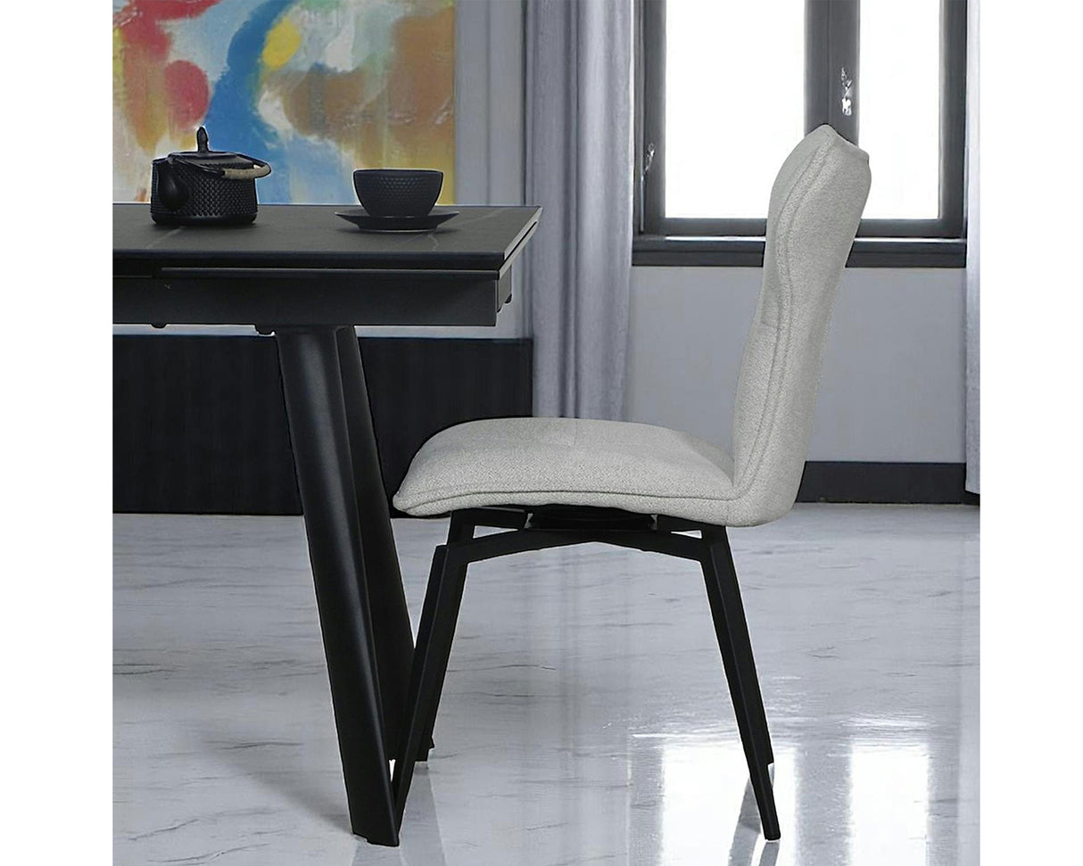 Chaise de repas pivotante en velours beige - pierimport - Souffle d'intérieur