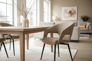 Chaise sculptural beige hero image