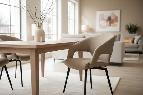 Chaise sculptural beige hero image