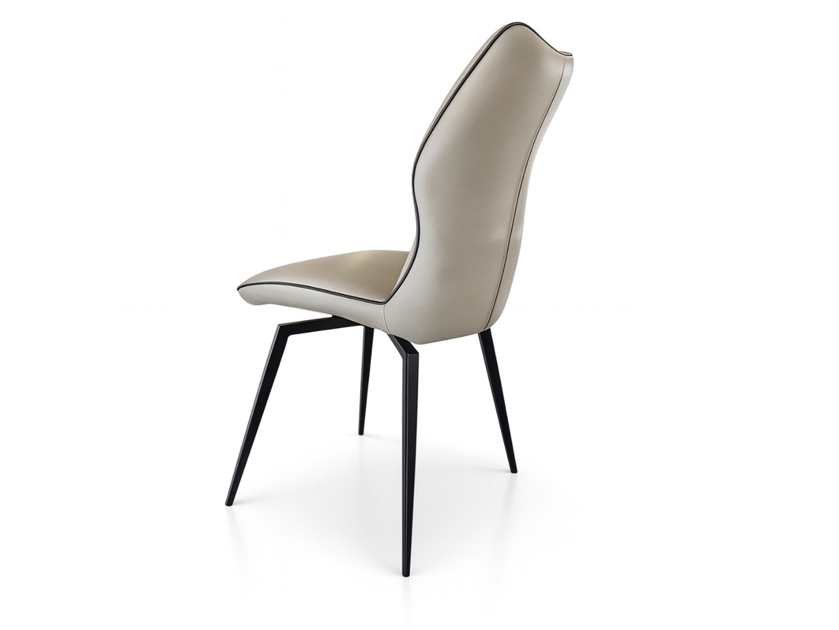 Chaise pivotante en simili cuir beige de salle a manger - tablacasa - Souffle d'intérieur